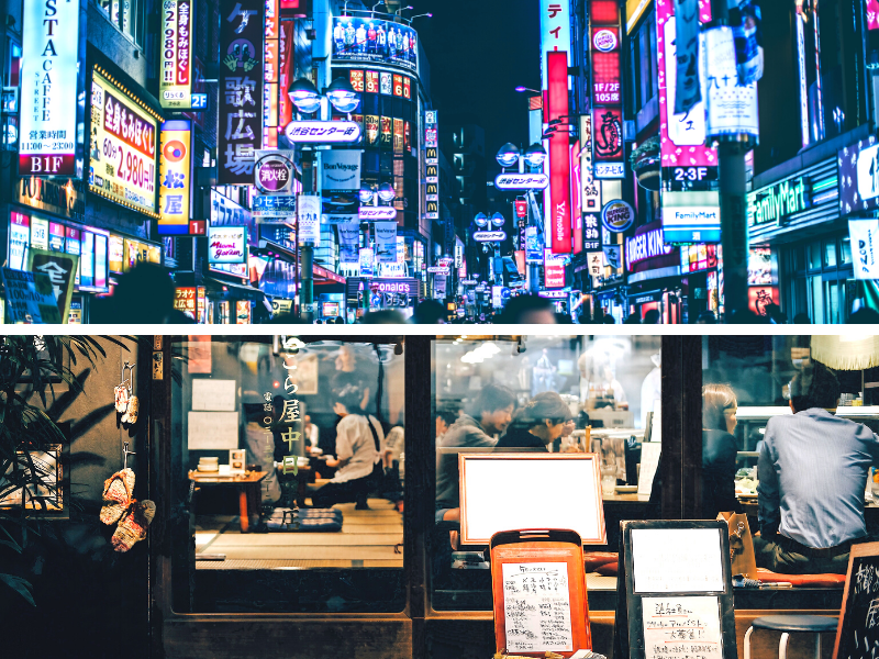 6-Japon Shibuya nuit rue neons Shinjuku isakaya nuit